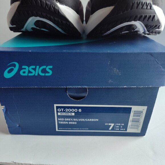 Ladies SZ 7 Asics GT-2000 6 Black Running Shoe - Picture 6 of 6